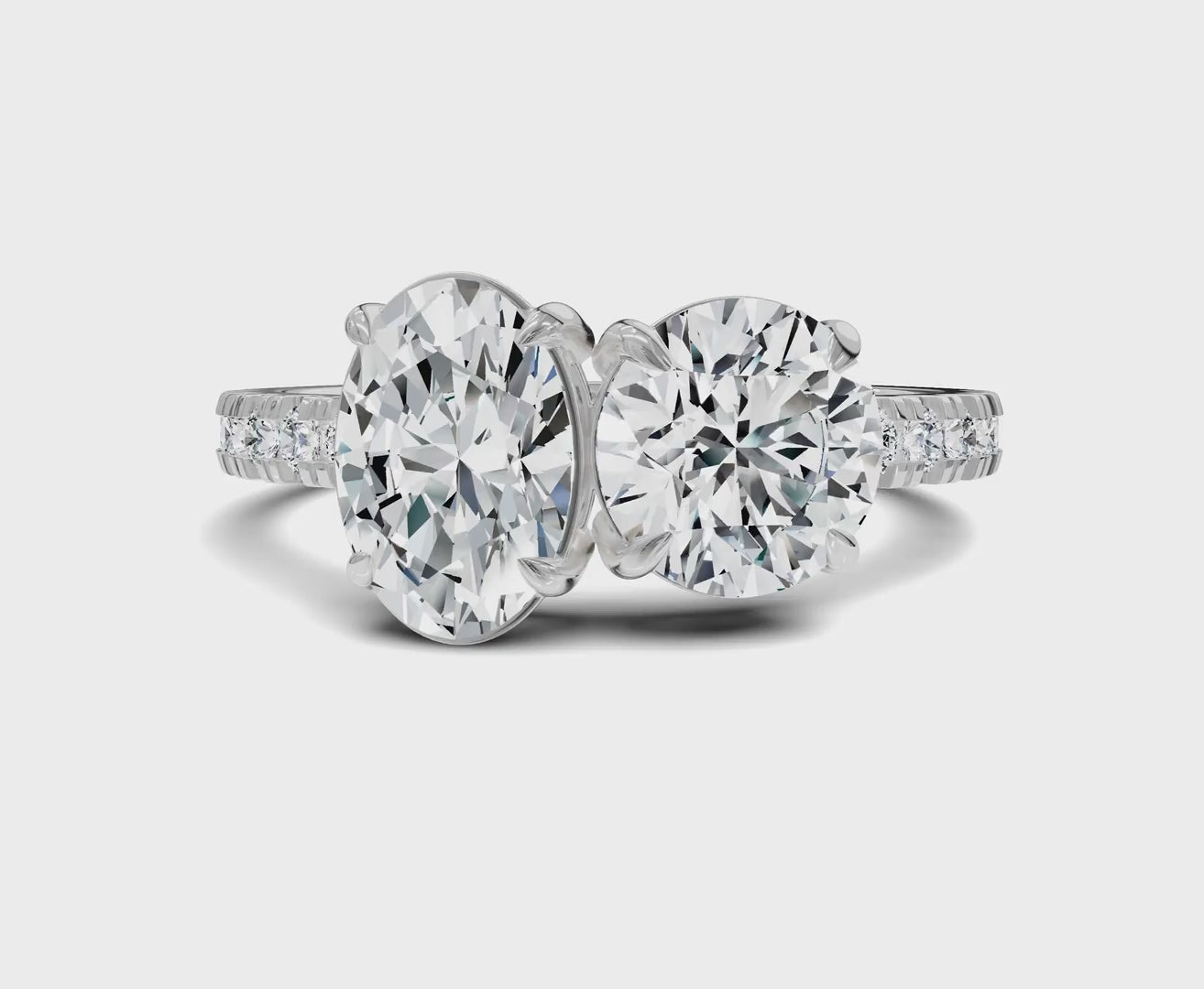 Oval & Round Cut Toi Et Moi Engagement Ring | 2.25ct Lab Grown