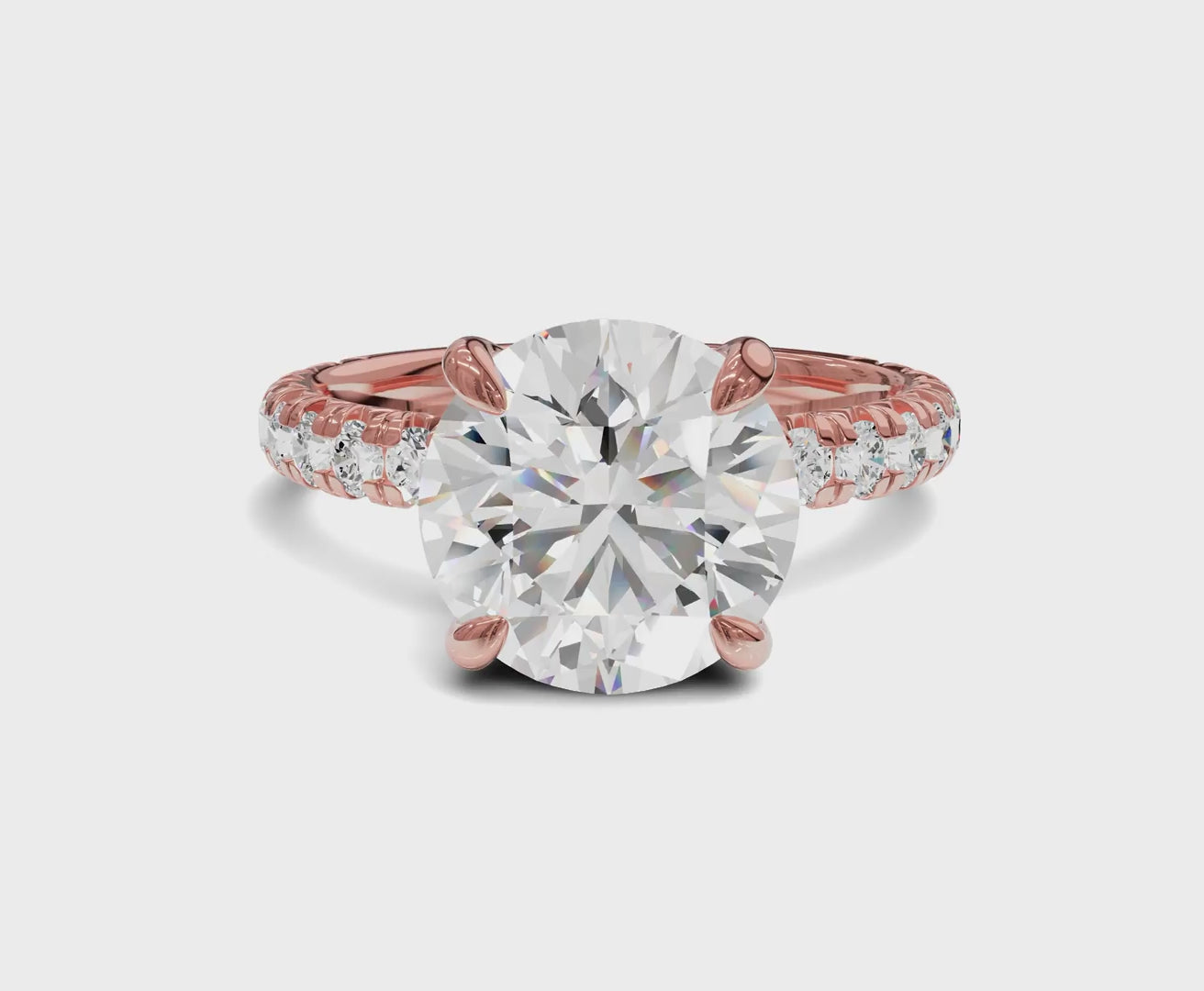 Luxurious Engagement Ring with Hidden Halo|2.50 ct|Round Cut