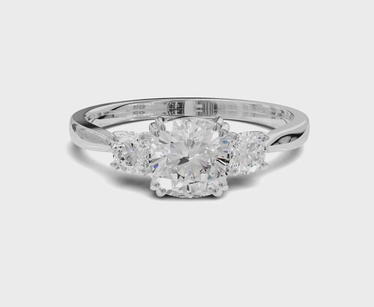 Timeless Three Stone Cushion Diamond Ring| 1.25ct | Engagement Ring