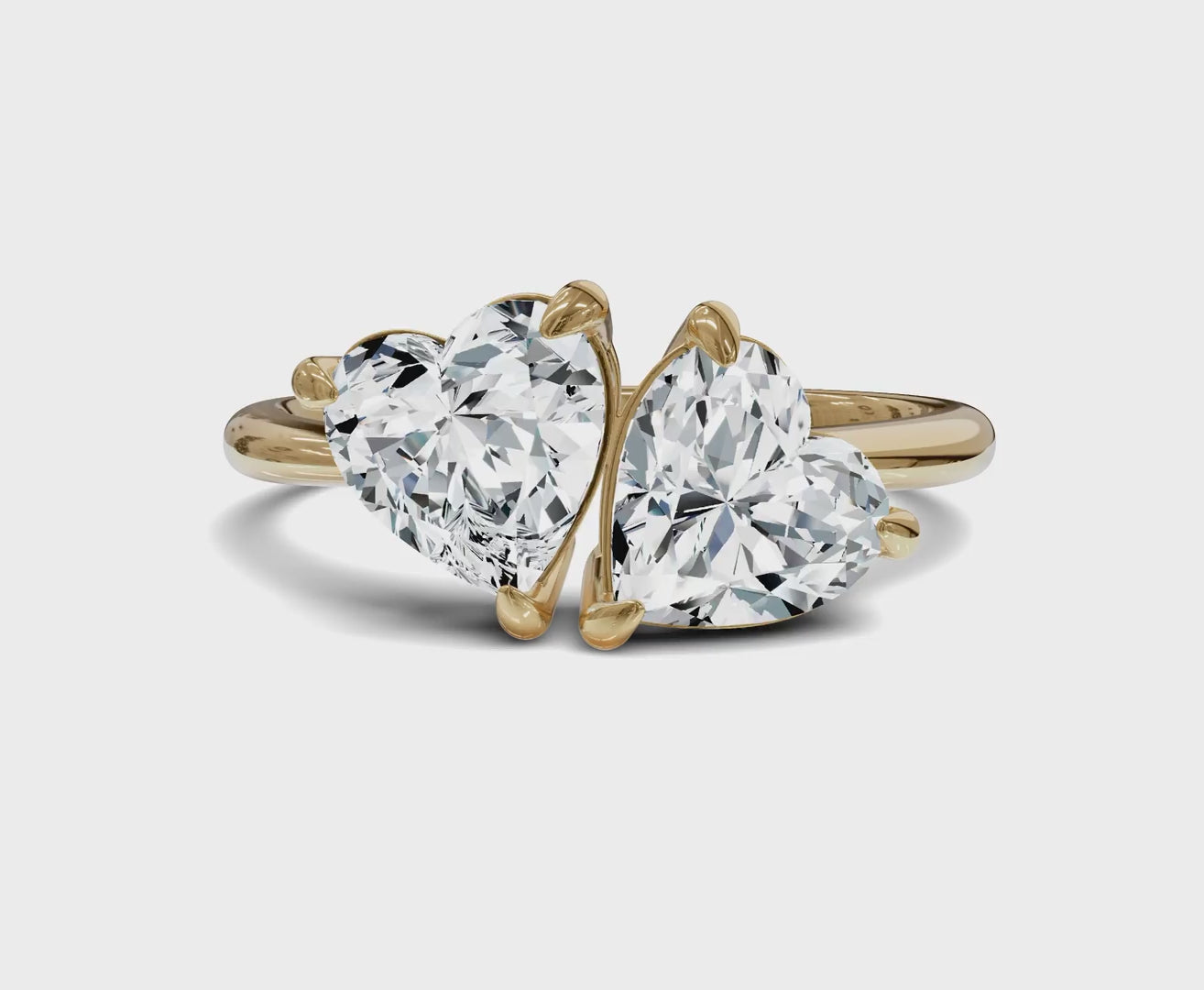 Heart Cut 2 Ct Toi Et Moi Engagement Ring