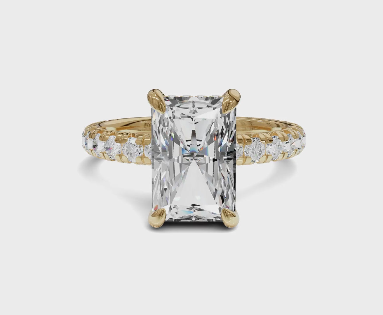 Luxurious Engagement Ring with Hidden Halo|3 ct|Radiant Cut