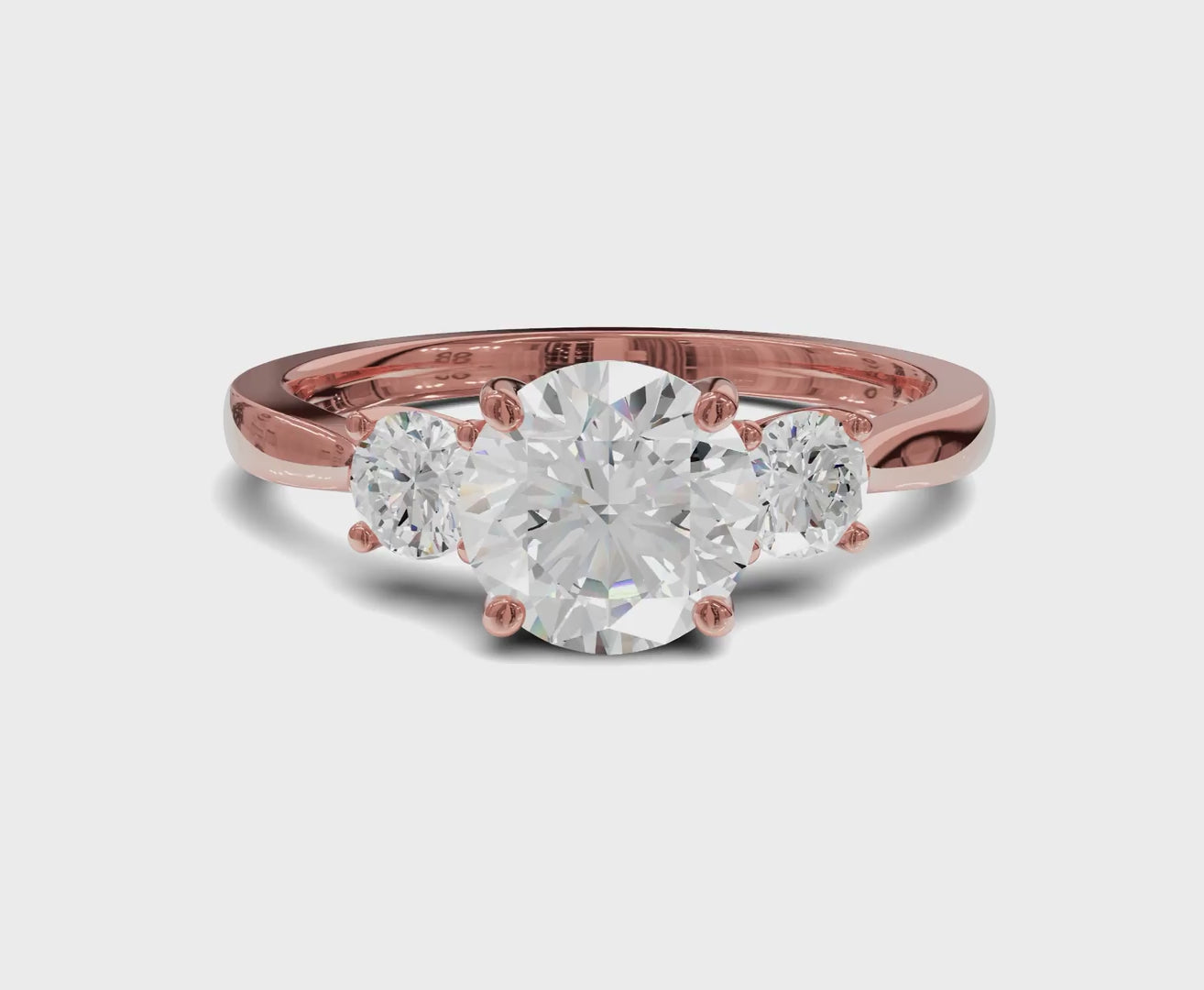 Elegant Three Stone 1.35ct Round Engagement Ring | Forever Love
