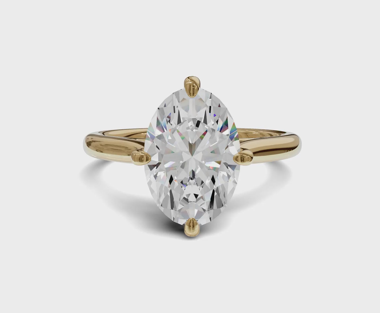 2.10 Ct Oval Cut Engagement Ring With Hidden Halo
