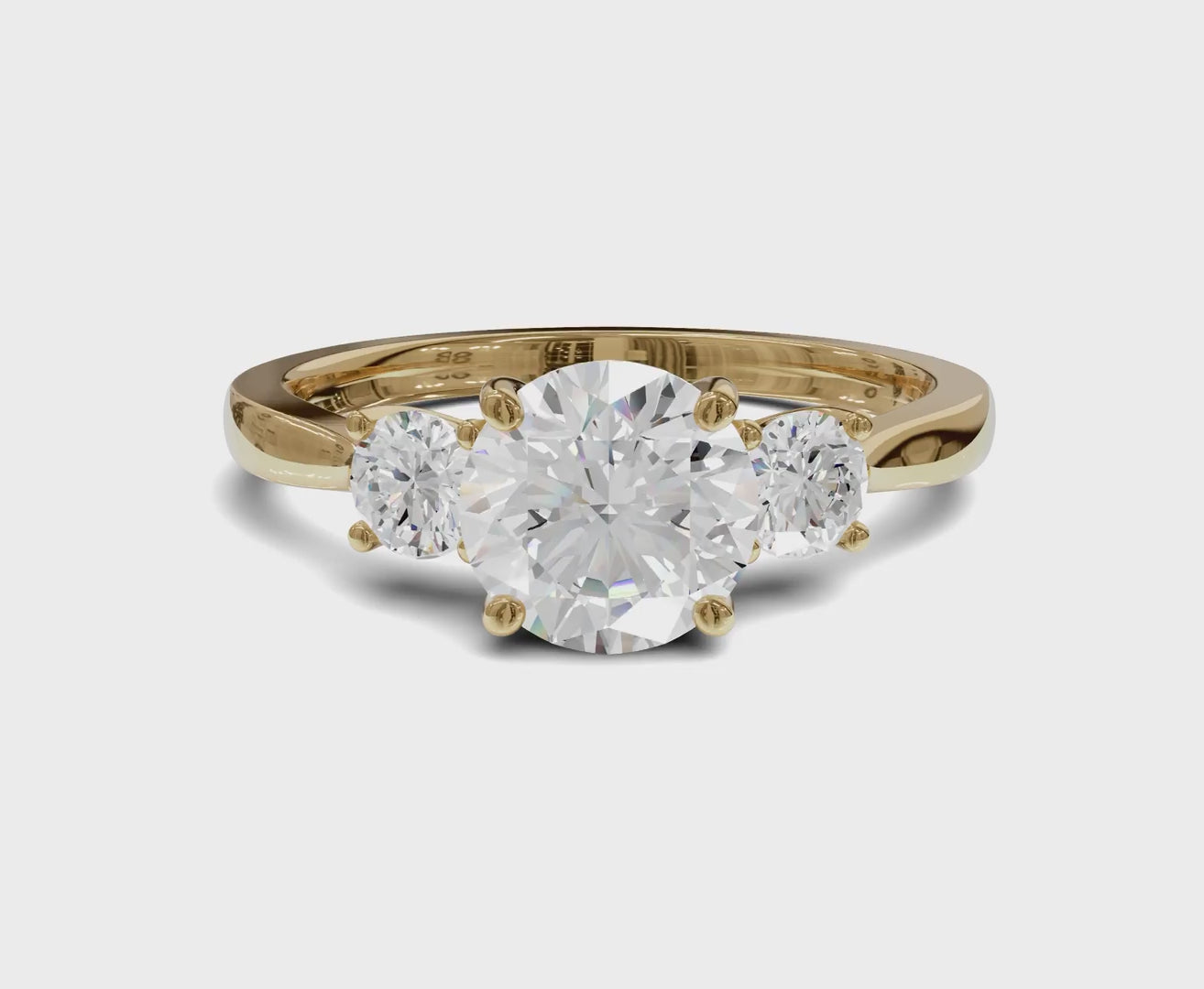 Elegant Three Stone 1.35ct Round Engagement Ring | Forever Love