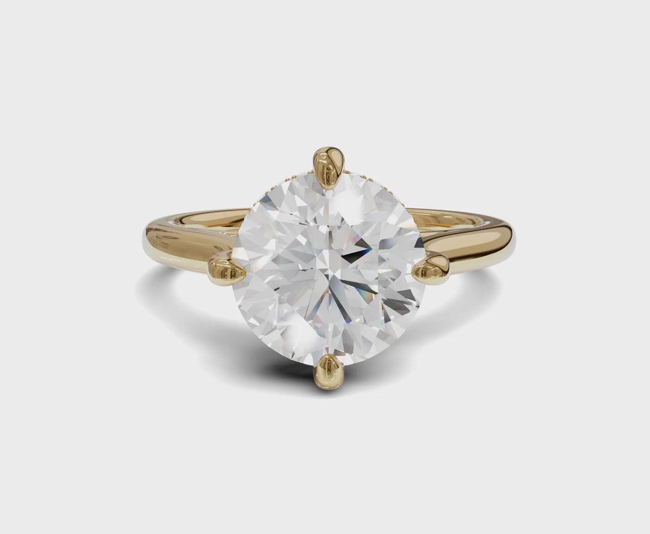2.60 Ct Round Cut Engagement Ring With Hidden Halo