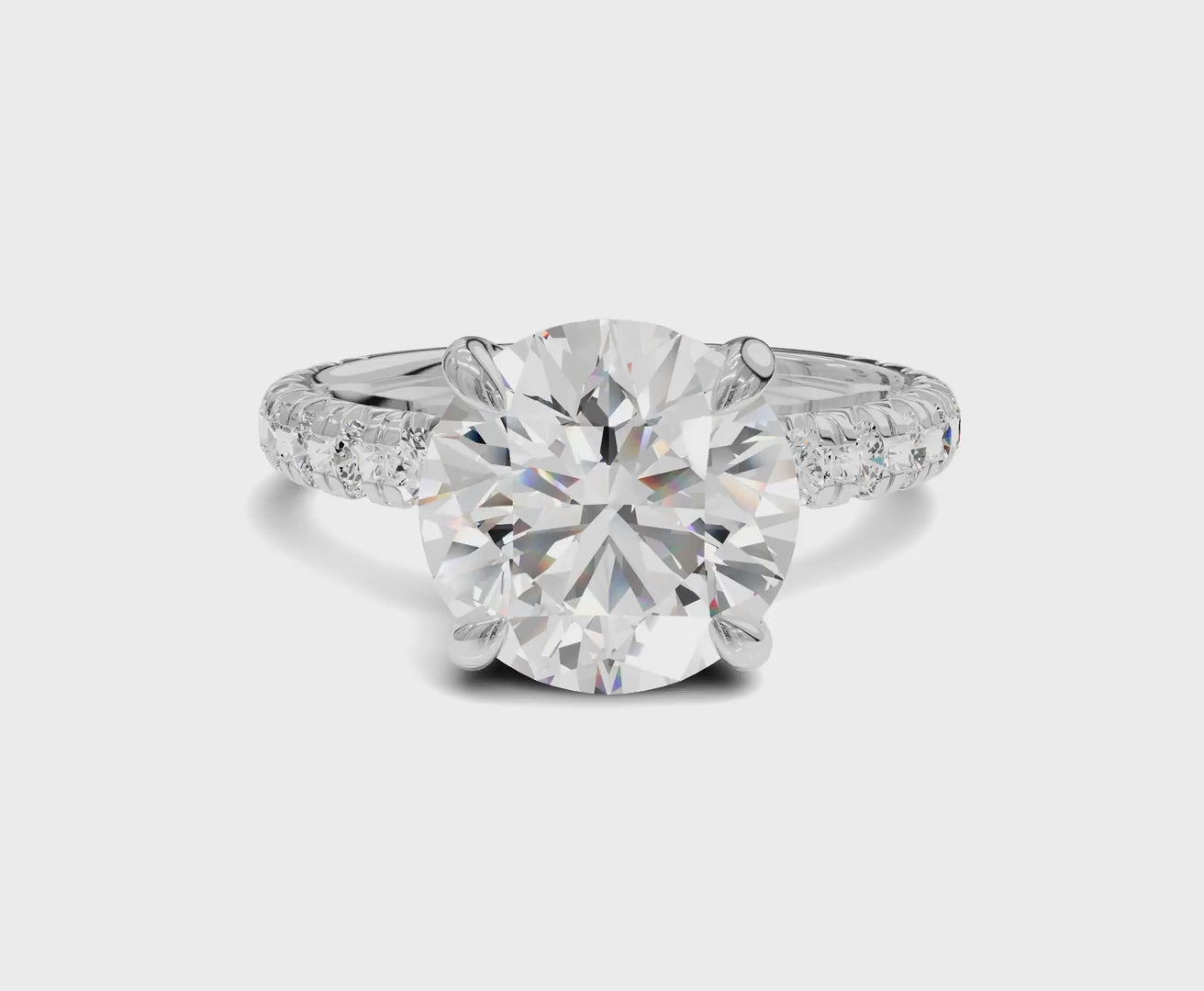 Luxurious Engagement Ring with Hidden Halo|2.50 ct|Round Cut