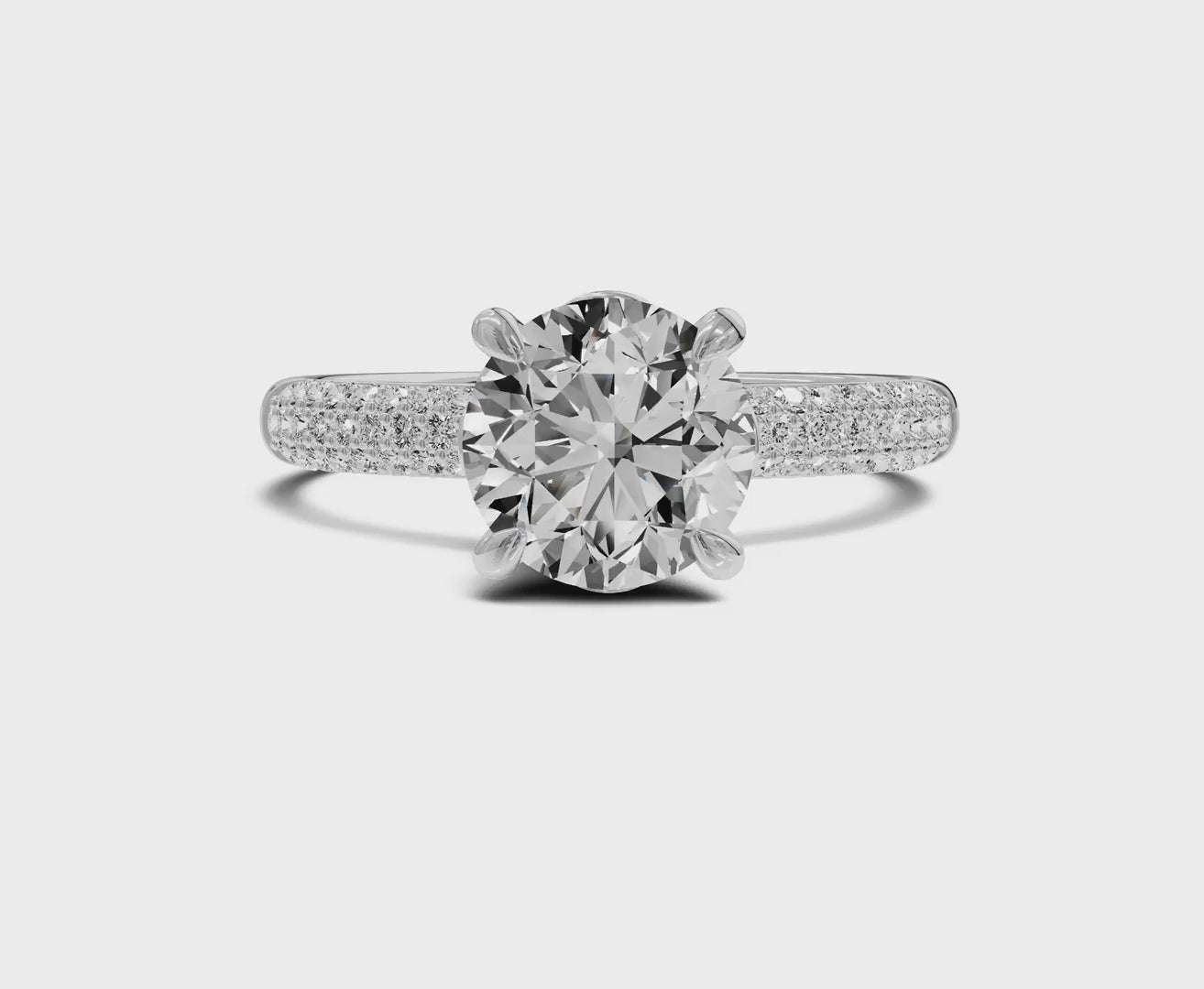 Side Stone Engagement Ring|1.25 Ct|Round Diamond