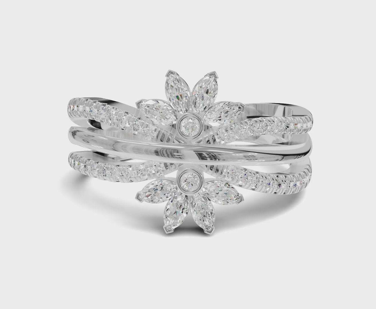 Elegant Flower Lab Grown Diamond Ring | 0.35ct