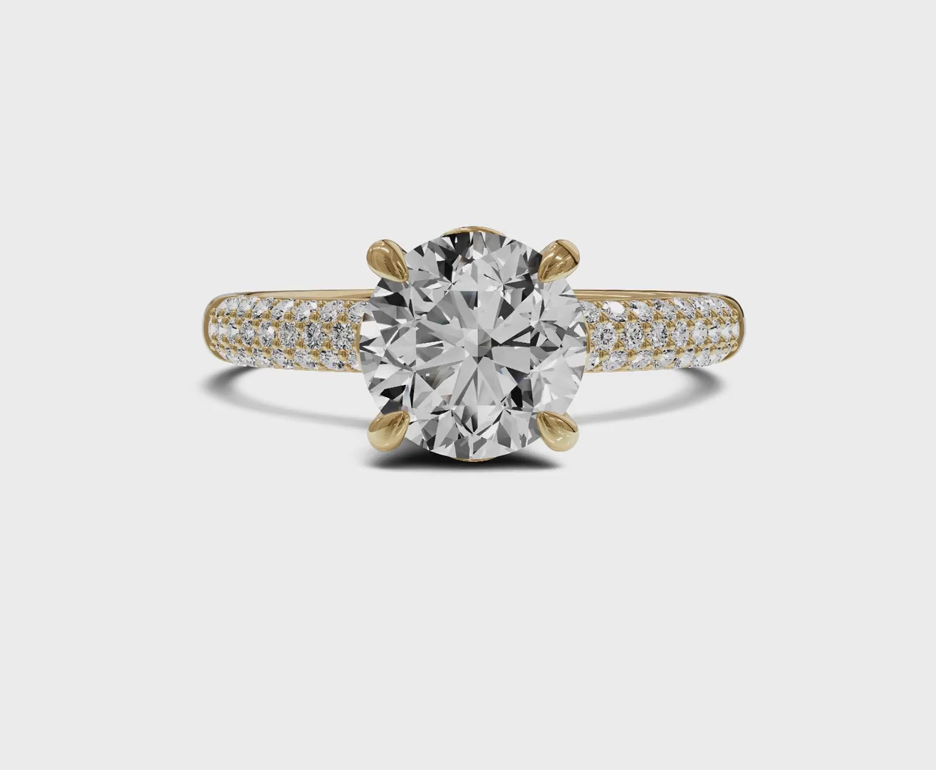 Side Stone Engagement Ring|1.25 Ct|Round Diamond