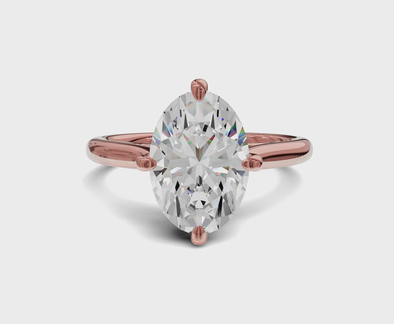 2.10 Ct Oval Cut Engagement Ring With Hidden Halo