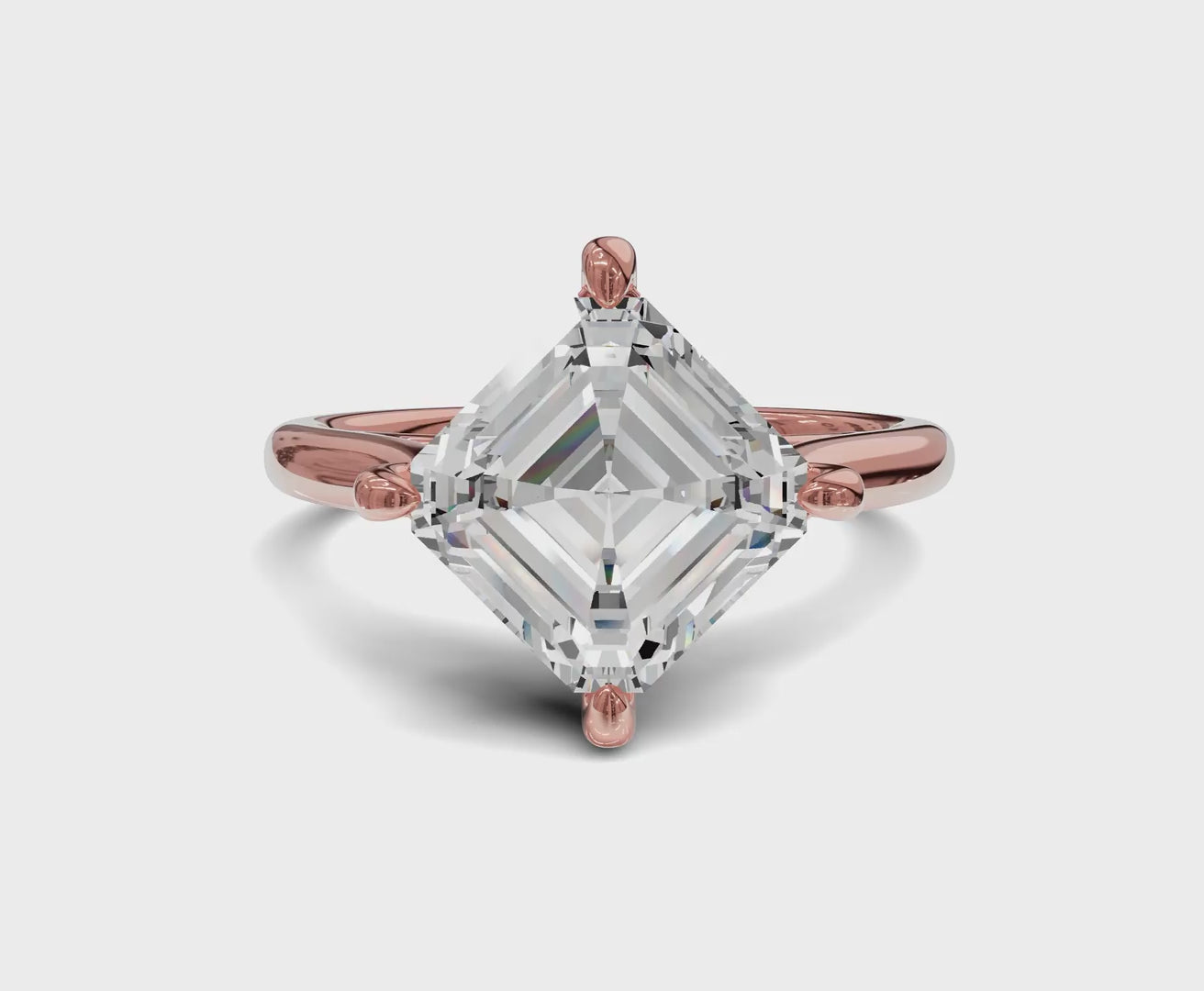 2.60 Ct Asshcher Cut Engagement Ring With Hidden Halo