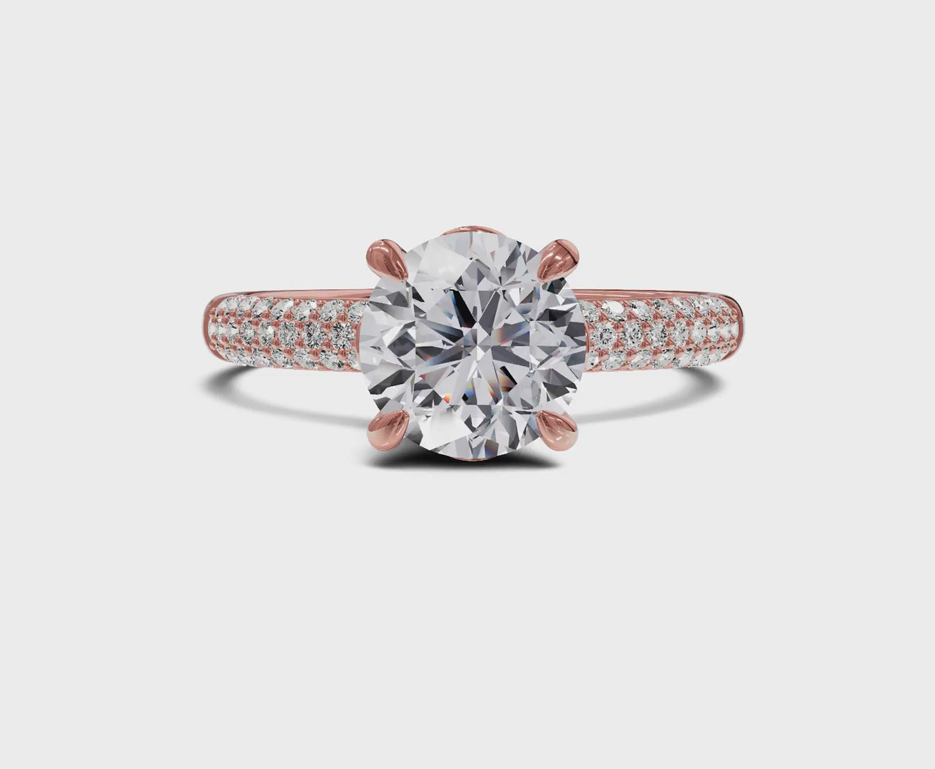 Side Stone Engagement Ring|1.25 Ct|Round Diamond