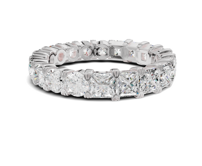 Princess & Round Diamond Eternity Wedding Band | 2.75ct | Timeless Elegance