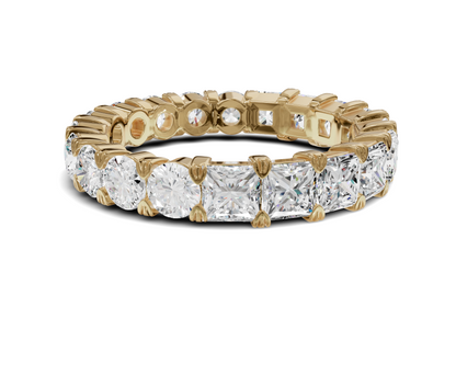 Princess & Round Diamond Eternity Wedding Band | 2.75ct | Timeless Elegance
