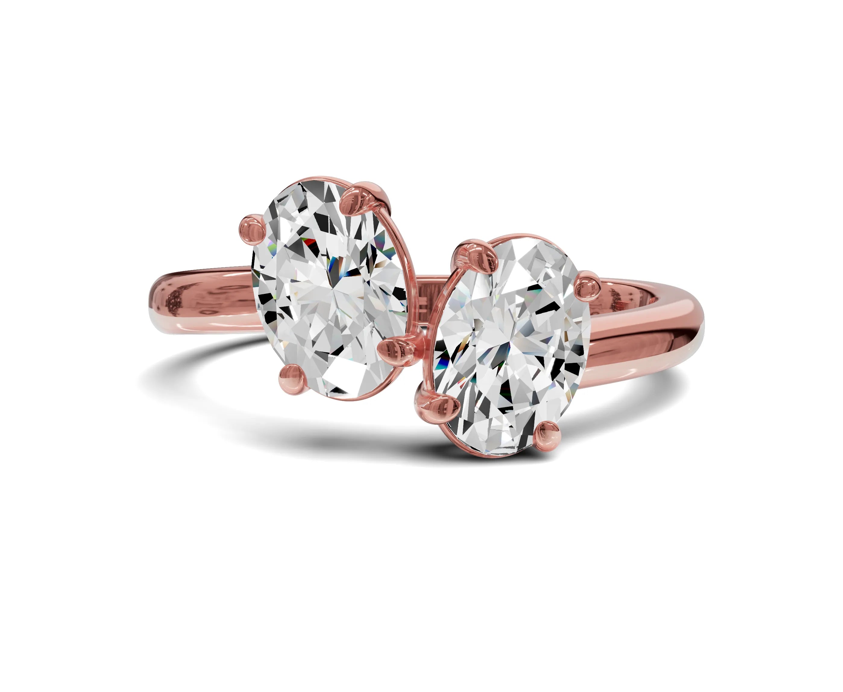 Oval Diamond Toi et Moi Engagement Ring