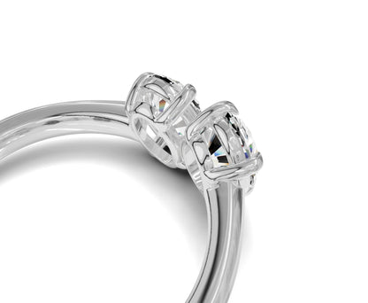 Oval Diamond Toi et Moi Engagement Ring