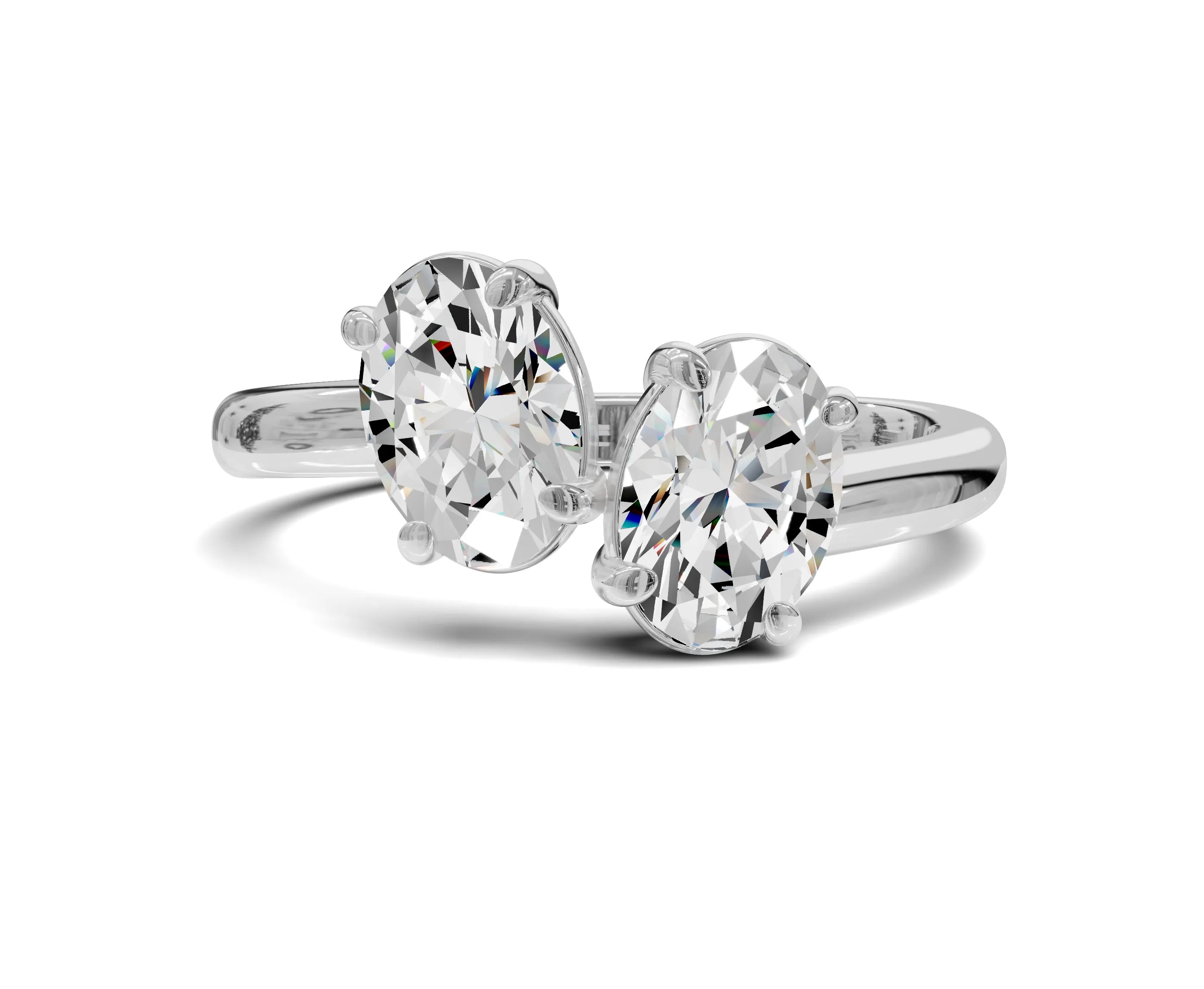 Oval Diamond Toi et Moi Engagement Ring