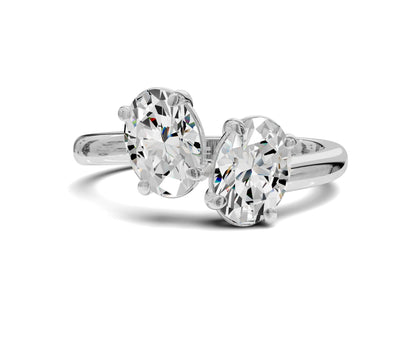 Oval Diamond Toi et Moi Engagement Ring