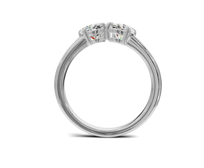 Oval Diamond Toi et Moi Engagement Ring