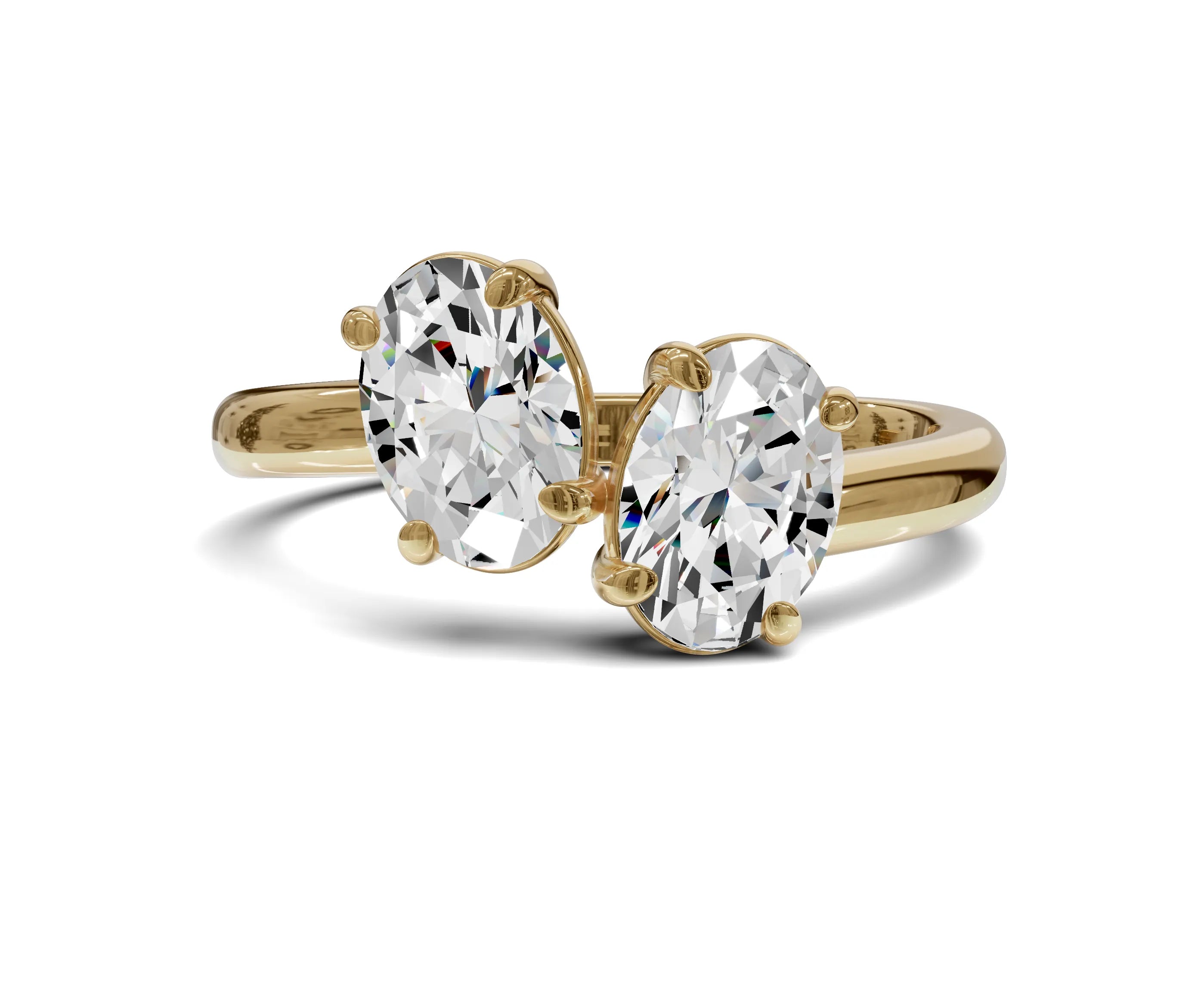 Oval Diamond Toi et Moi Engagement Ring