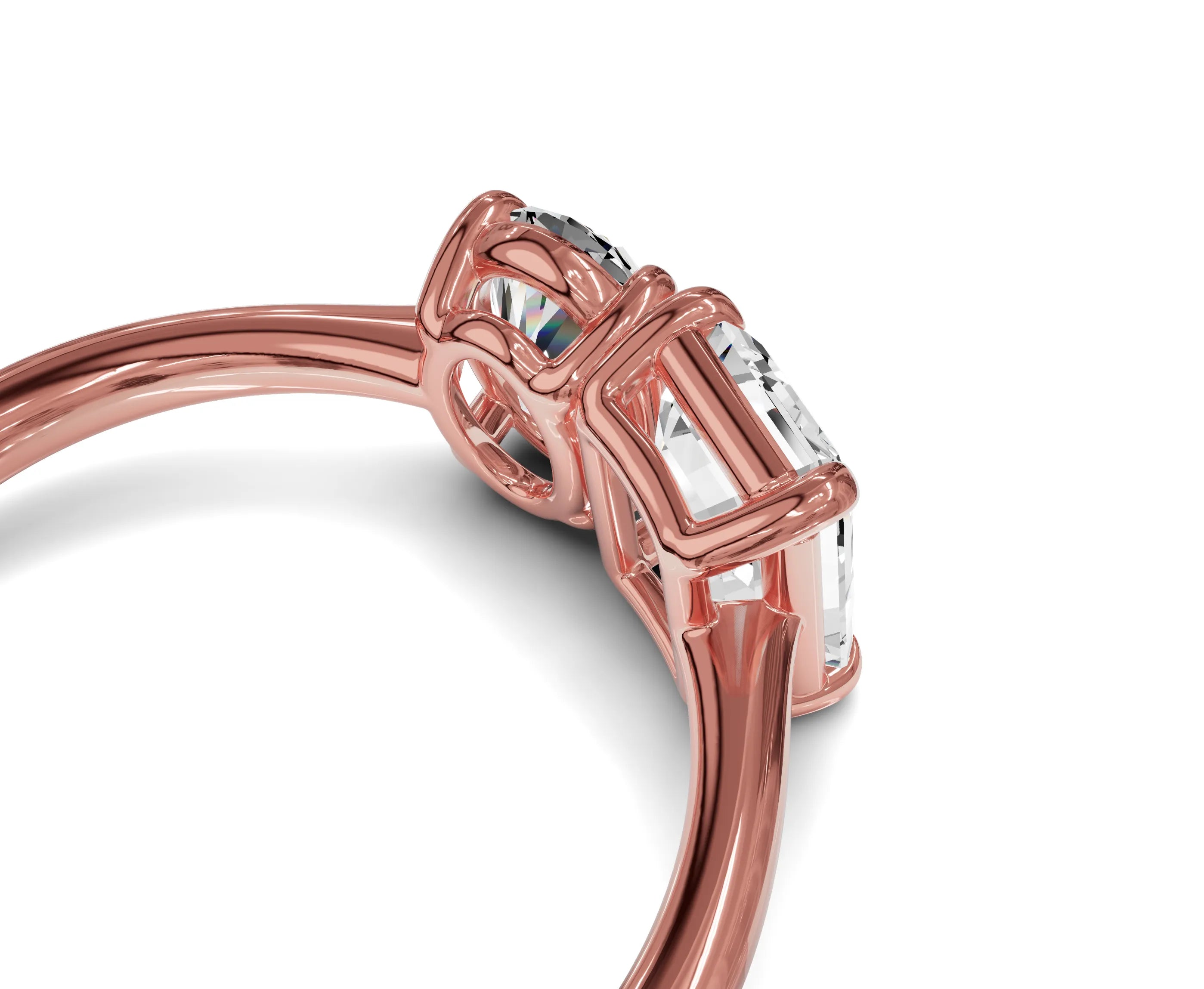 Oval & Emerald Cut Toi Et Moi Engagement Ring | 1.75ct Lab Grown