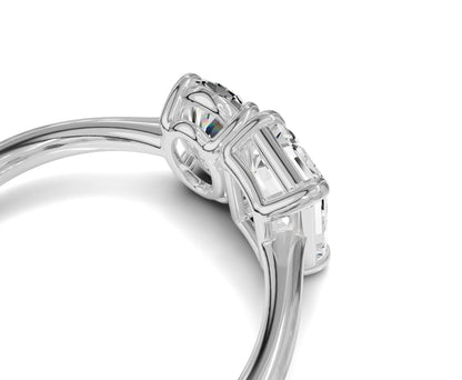 Oval & Emerald Cut Toi Et Moi Engagement Ring | 1.75ct Lab Grown