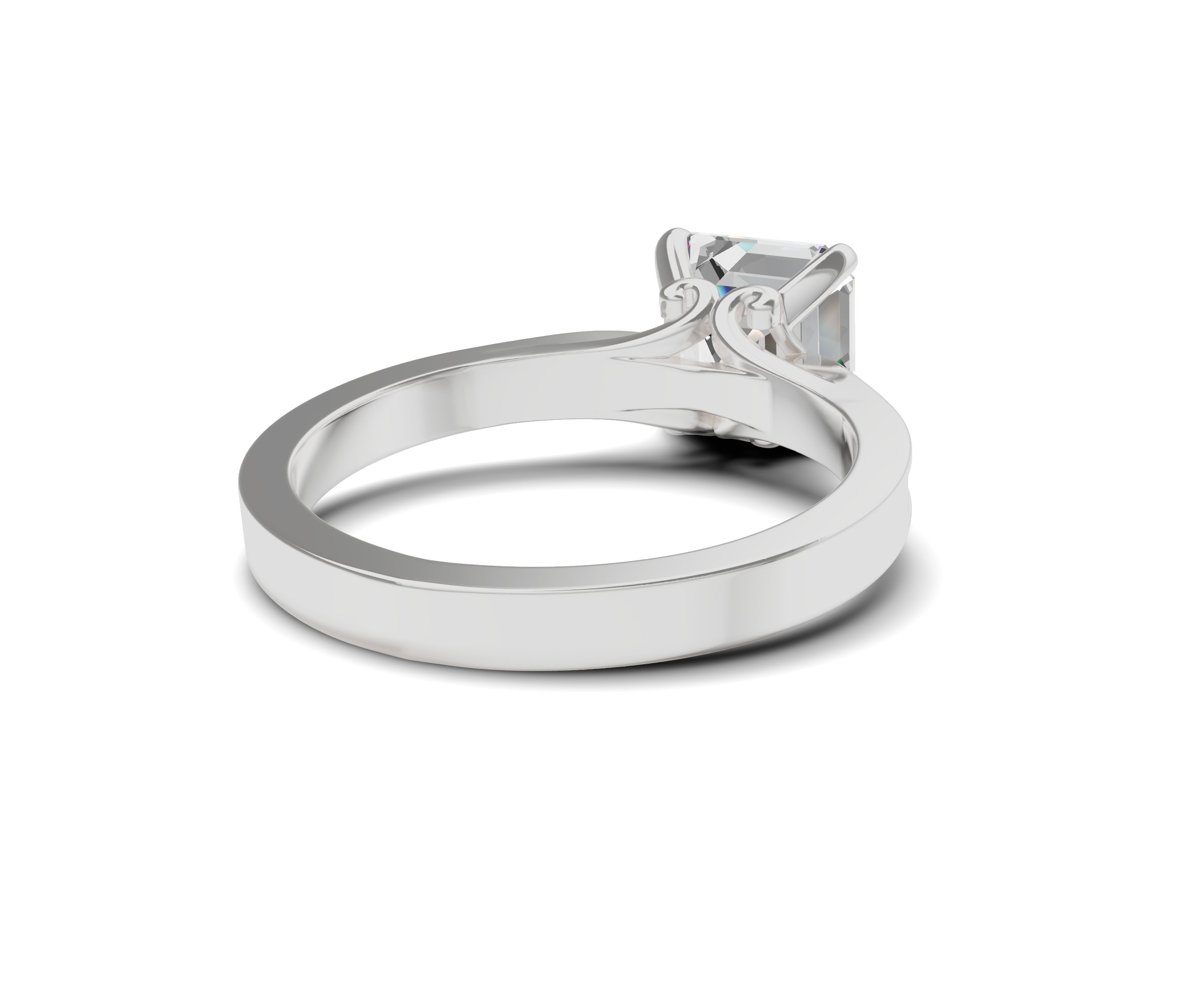 Timeless Lab Grown Diamond Side Stone Engagement Ring|Asscher Cut
