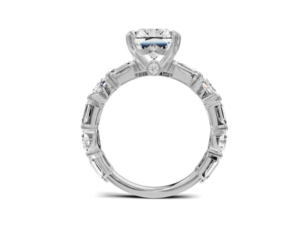 Brilliant 4.25 Carat Radiant Diamond Ring with Side Diamonds