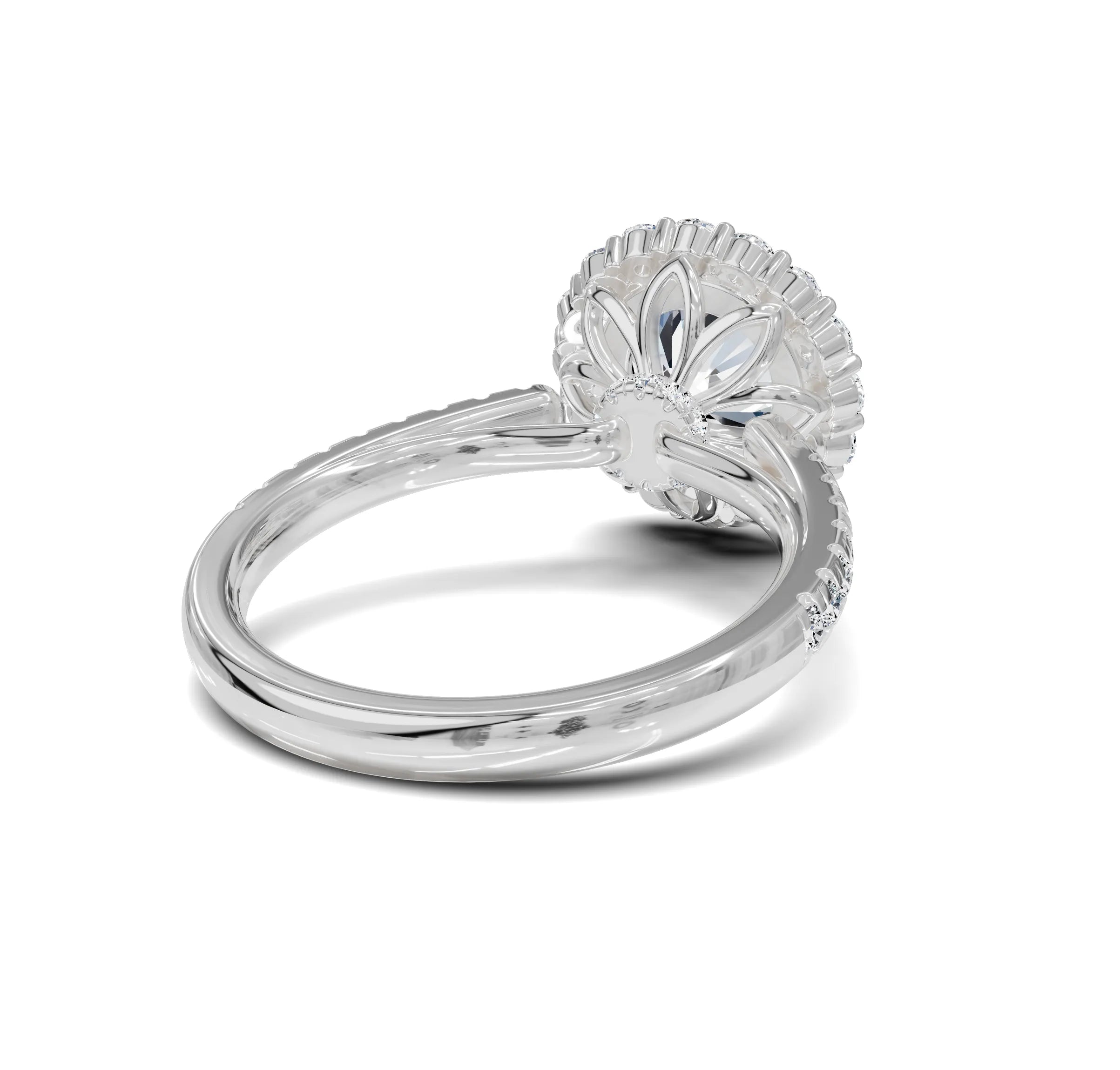Luxury Round Diamond Halo & Side Stone Ring|3.70ct