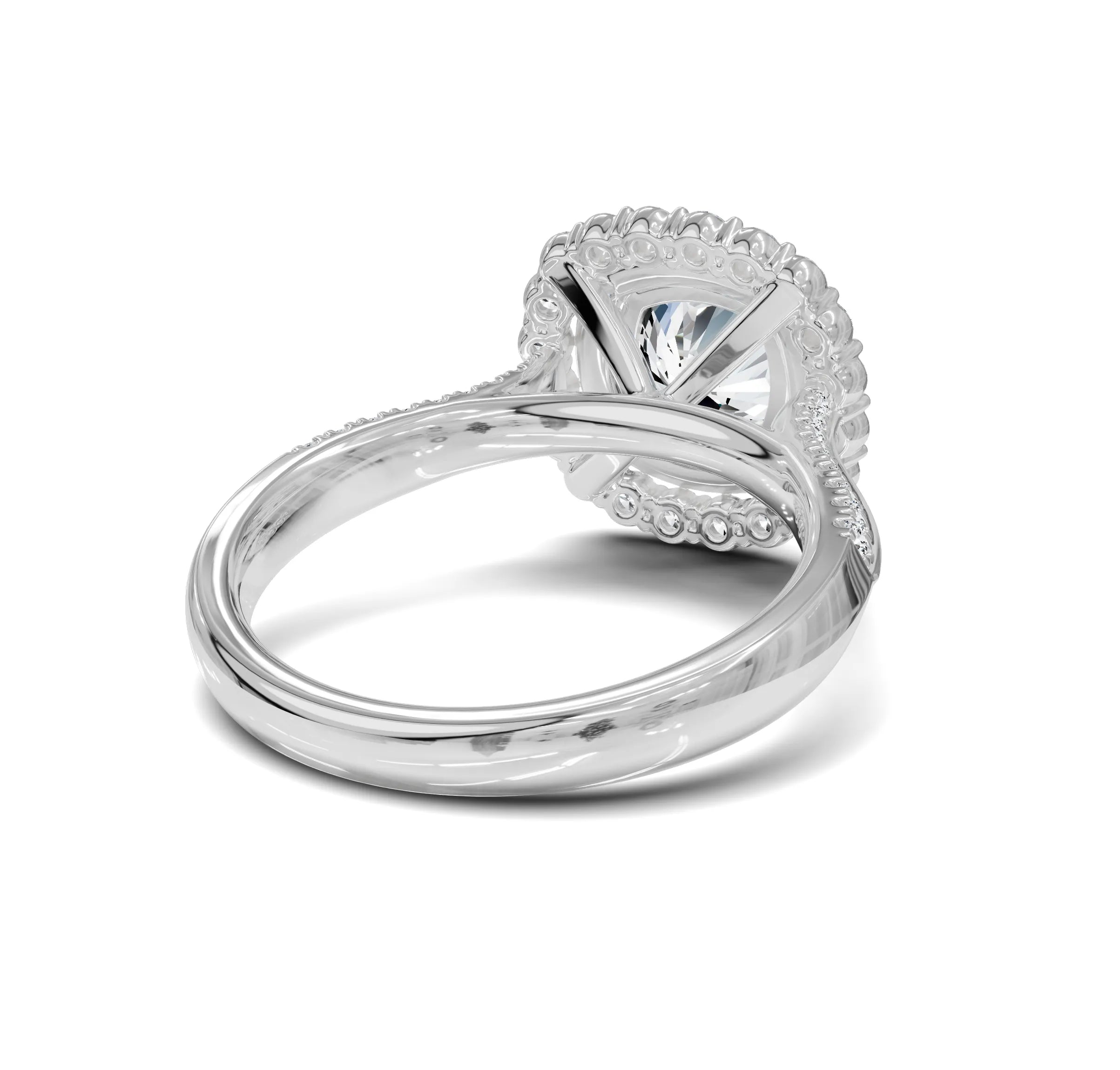 Timeless Cushion Cut 3ct Engagement Ring | Halo with Side Stones