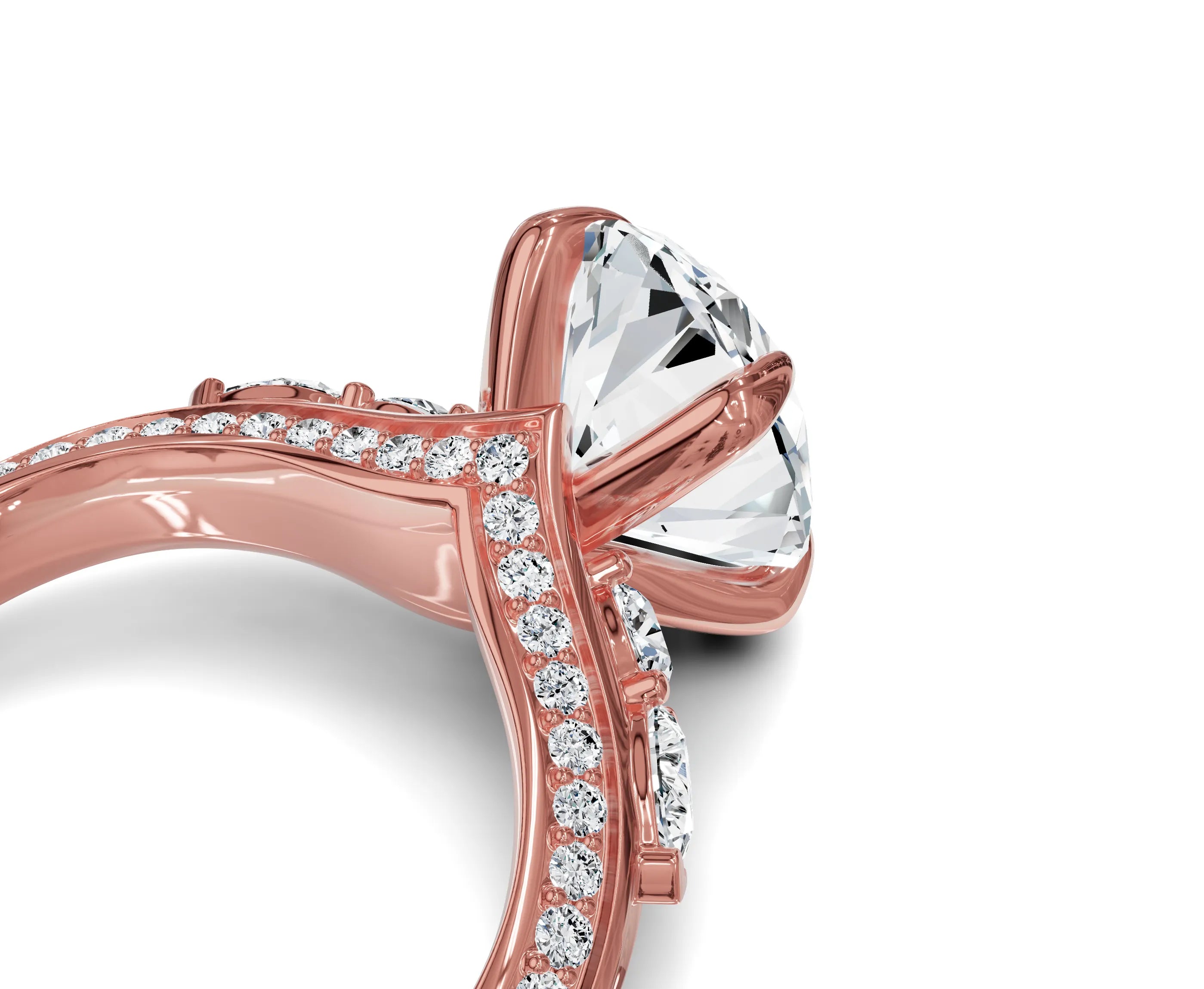3.70 Ct Oval Diamond Ring with Side Stones