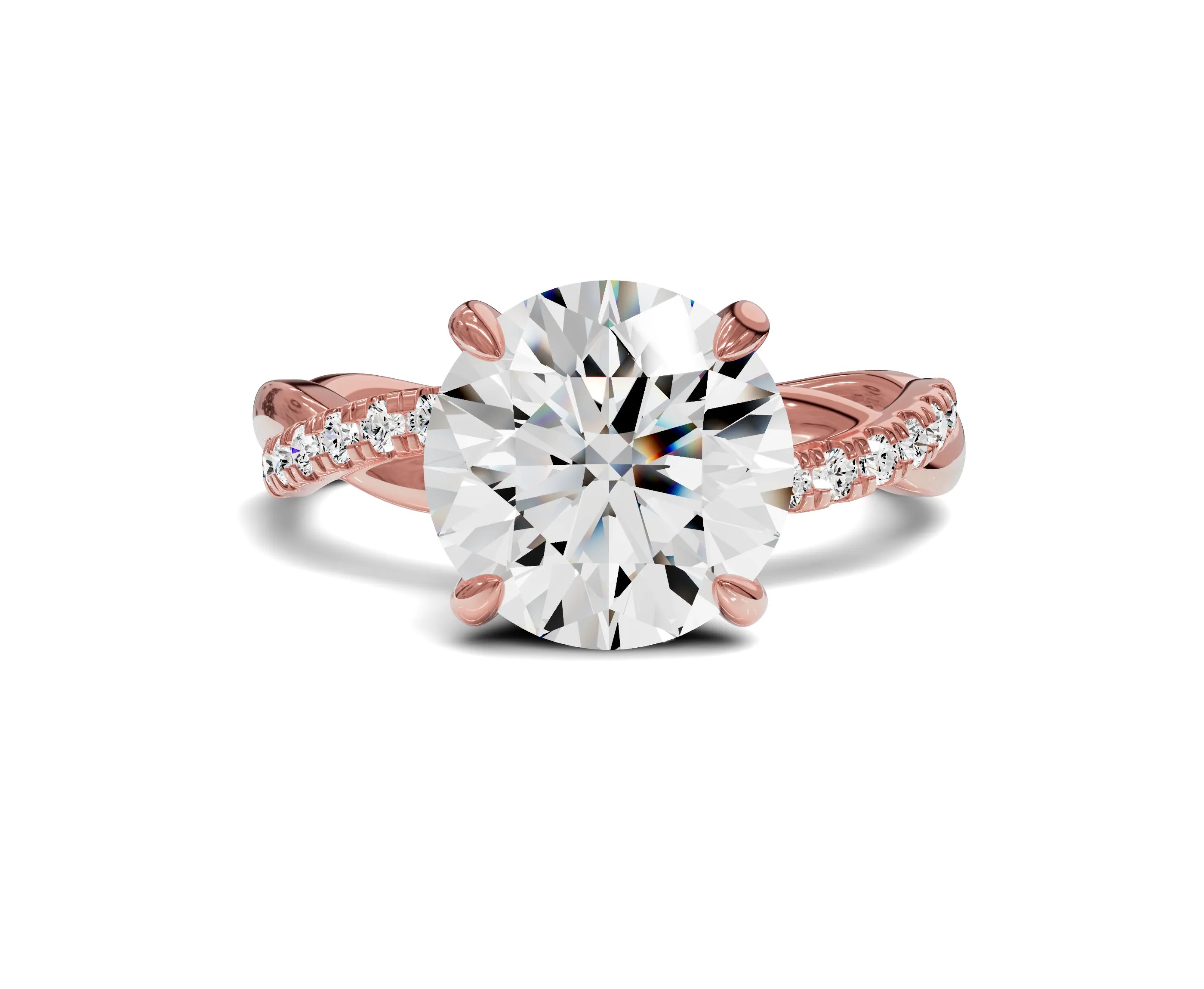 Twist Amor Cushion Diamond Ring 3.25 Ct
