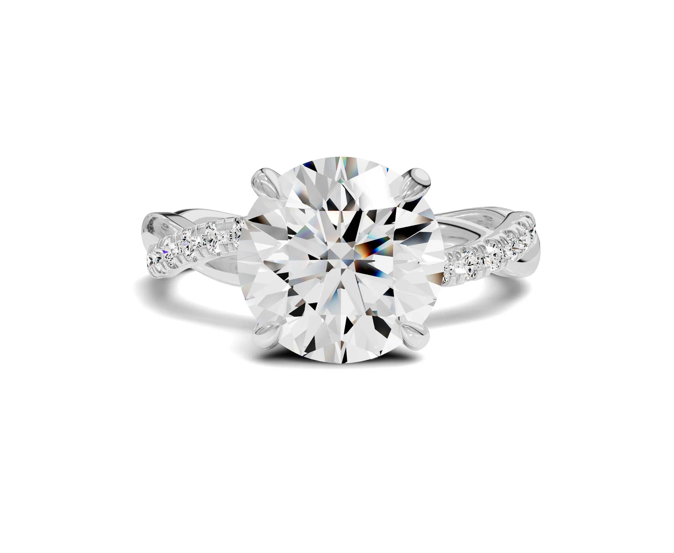 Twist Amor Cushion Diamond Ring 3.25 Ct