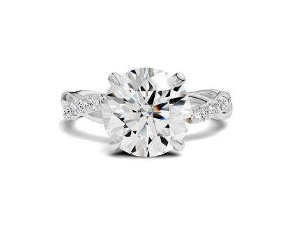 Twist Amor Cushion Diamond Ring 3.25 Ct