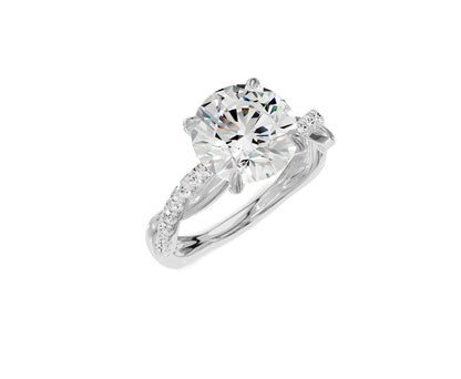 Twist Amor Cushion Diamond Ring 3.25 Ct