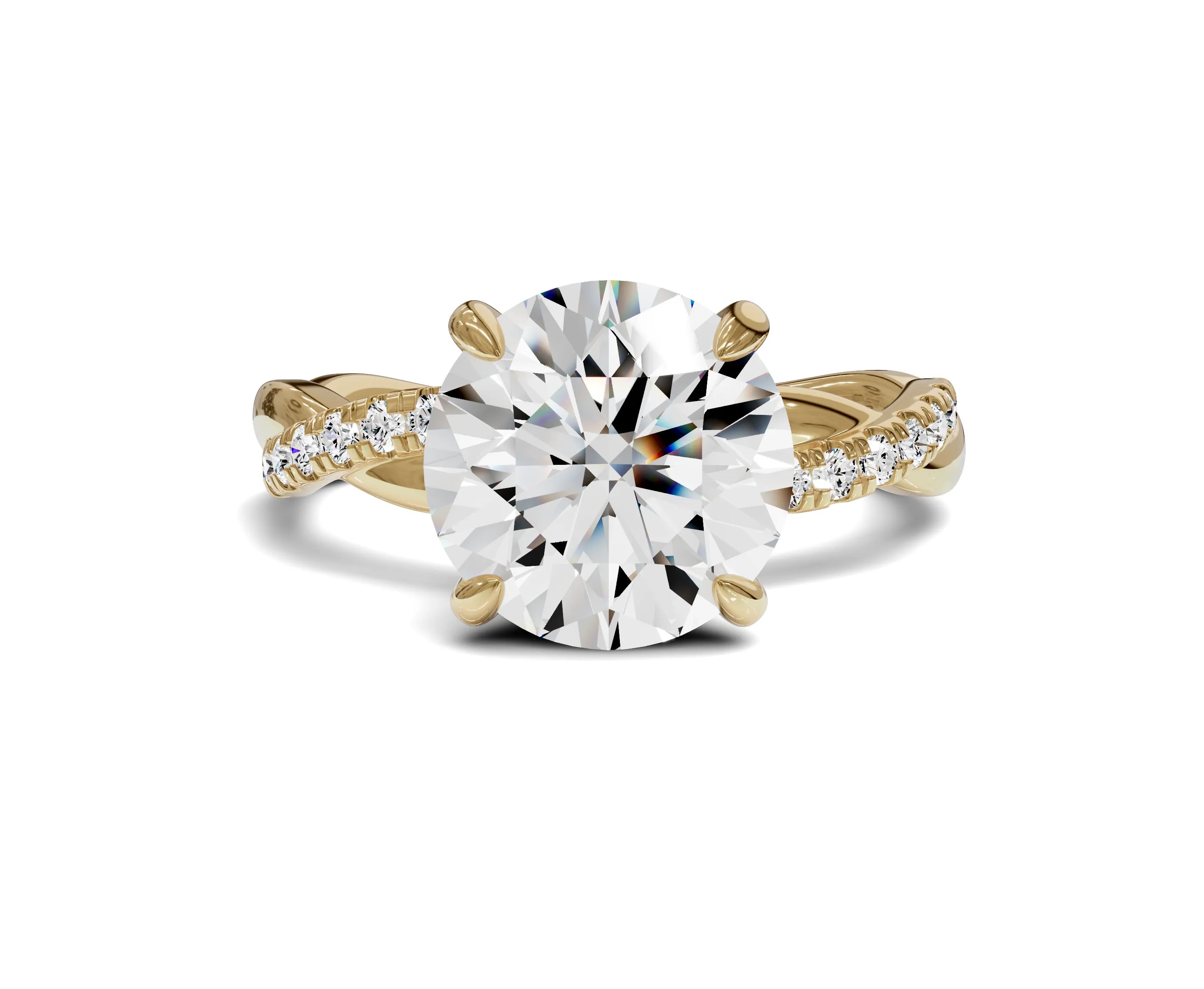 Twist Amor Cushion Diamond Ring 3.25 Ct