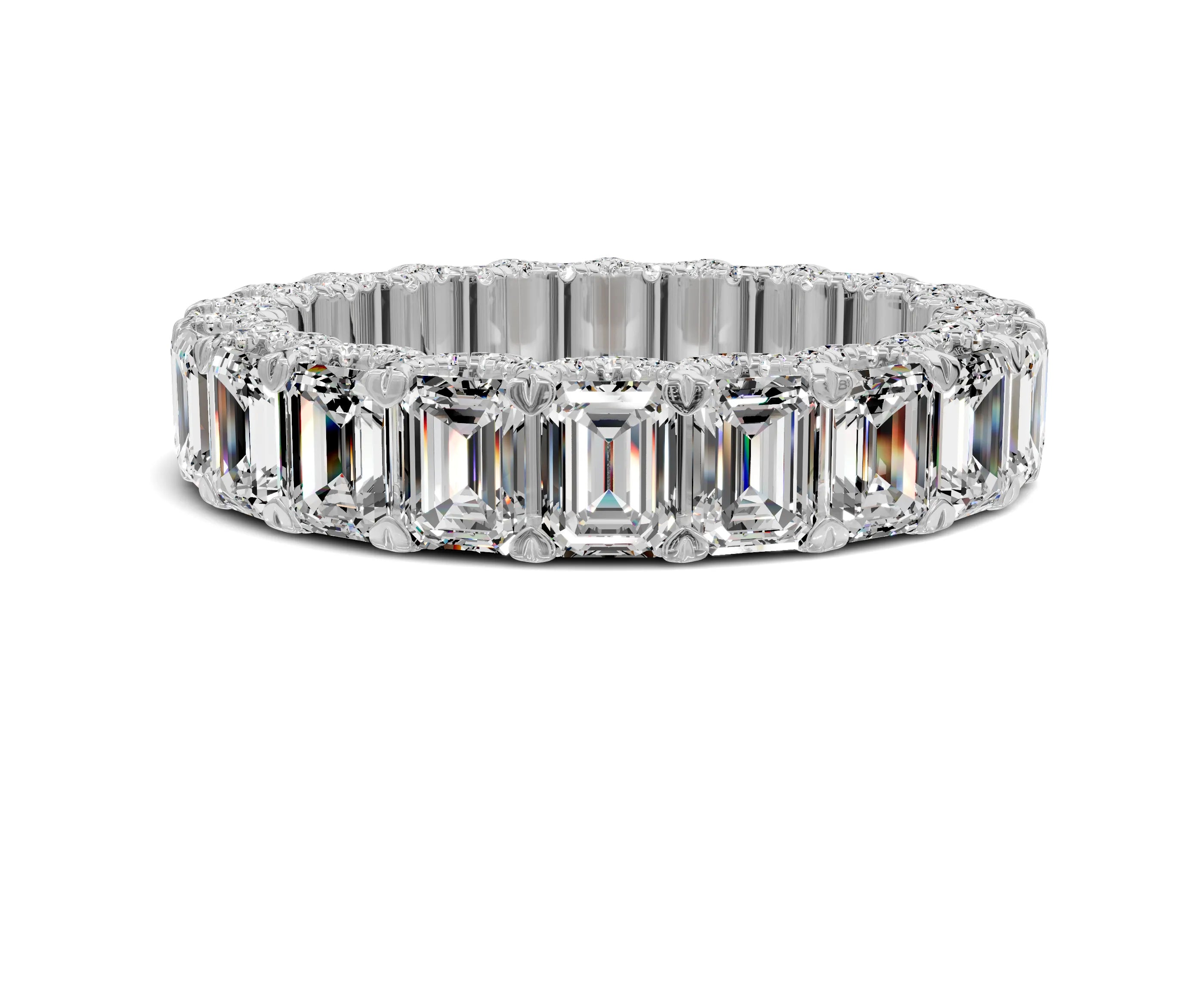 Emerald Diamond Eternity Band 4.50ct Wedding Band
