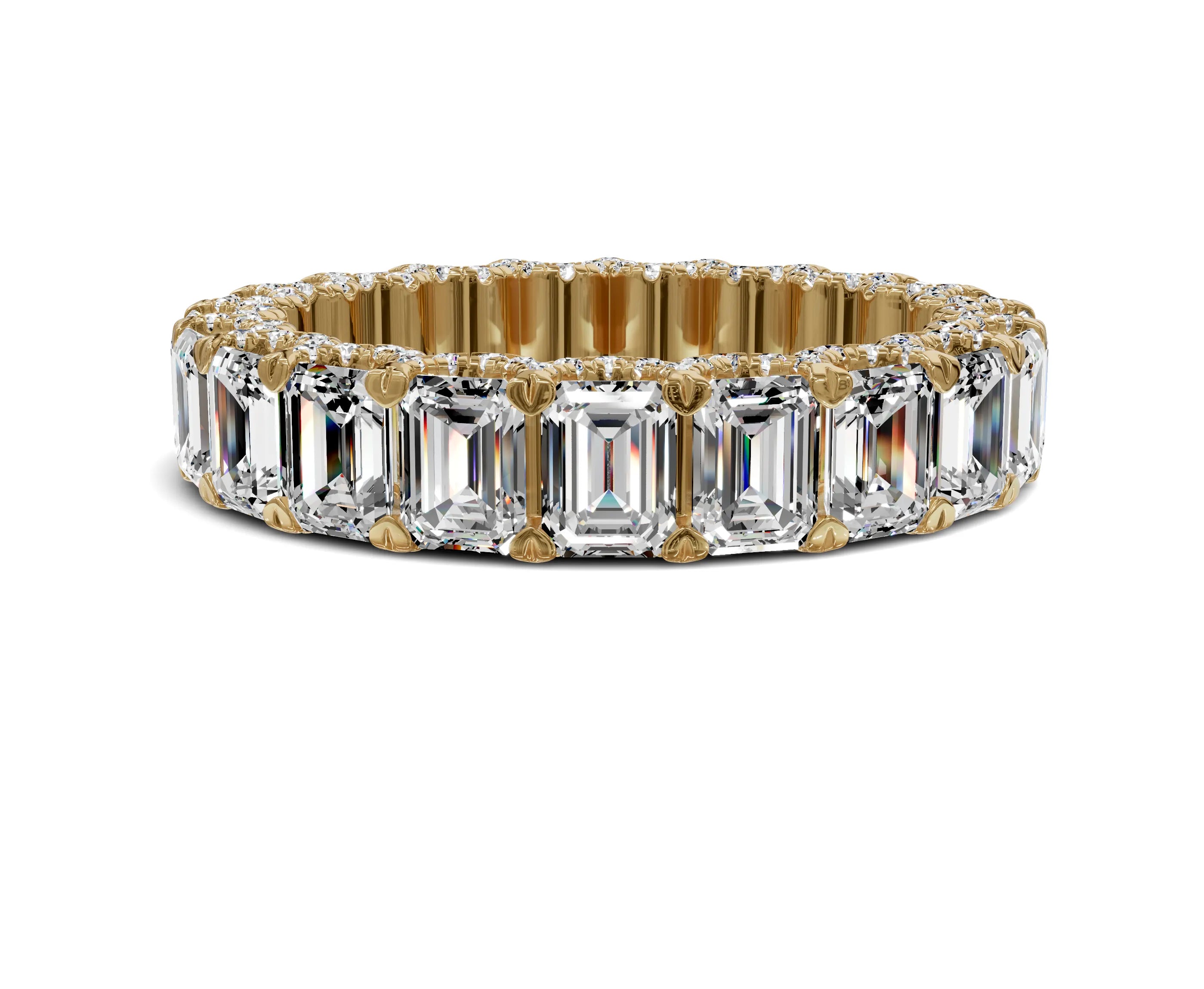 Emerald Diamond Eternity Band 4.50ct Wedding Band
