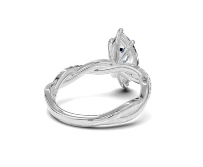2.5Ct Marquise Twisted Shank Side Stone Engagement Ring