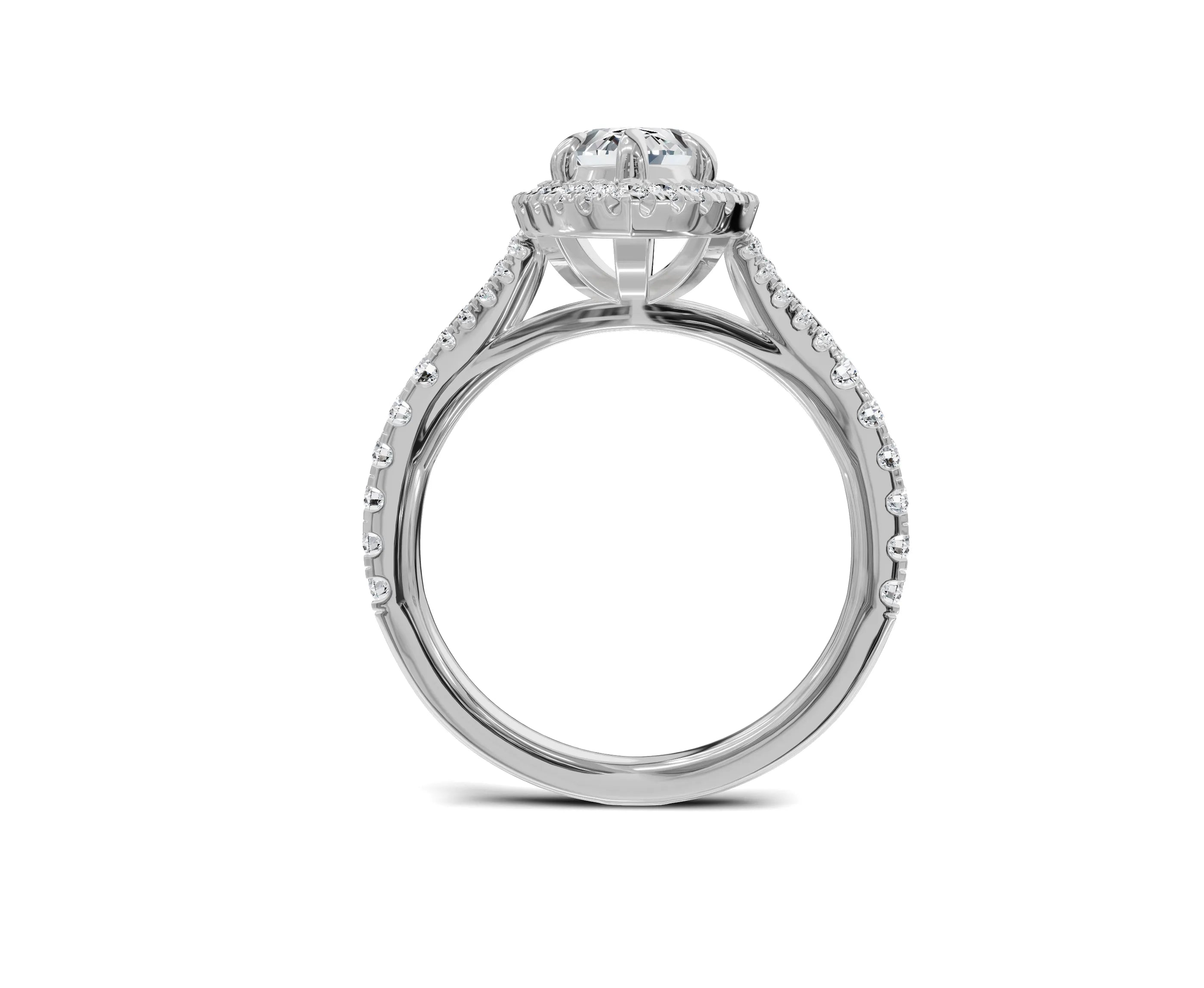 2.00Ct Marquise Split Shank Side Stone Engagement Ring