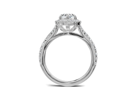 2.00Ct Marquise Split Shank Side Stone Engagement Ring