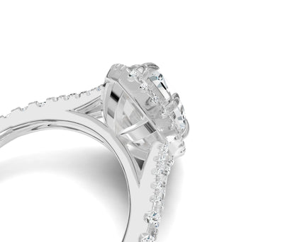 2.00Ct Marquise Split Shank Side Stone Engagement Ring