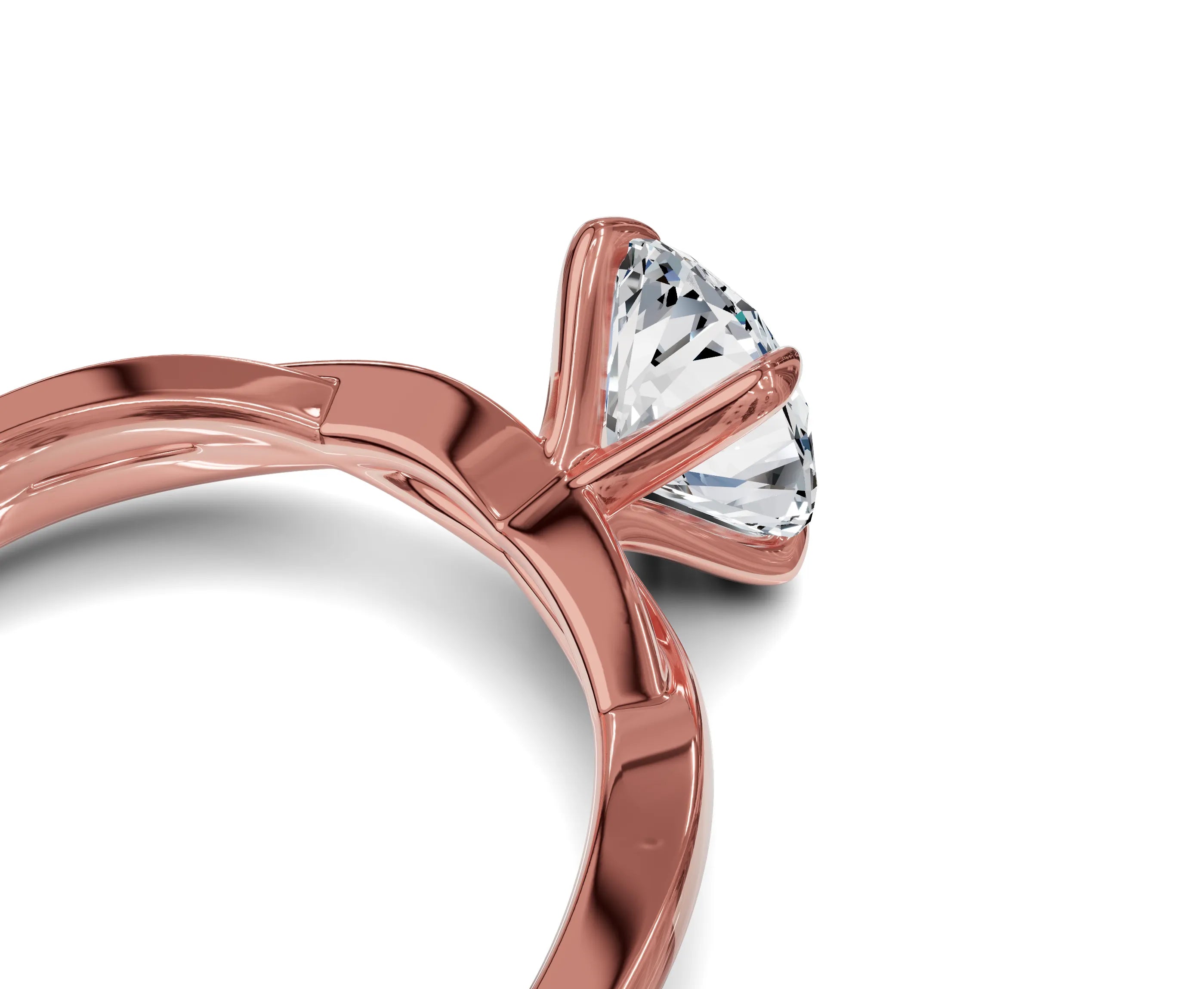 1.5 Ct Oval Diamond Twisted Shank Solitaire Engagement Ring