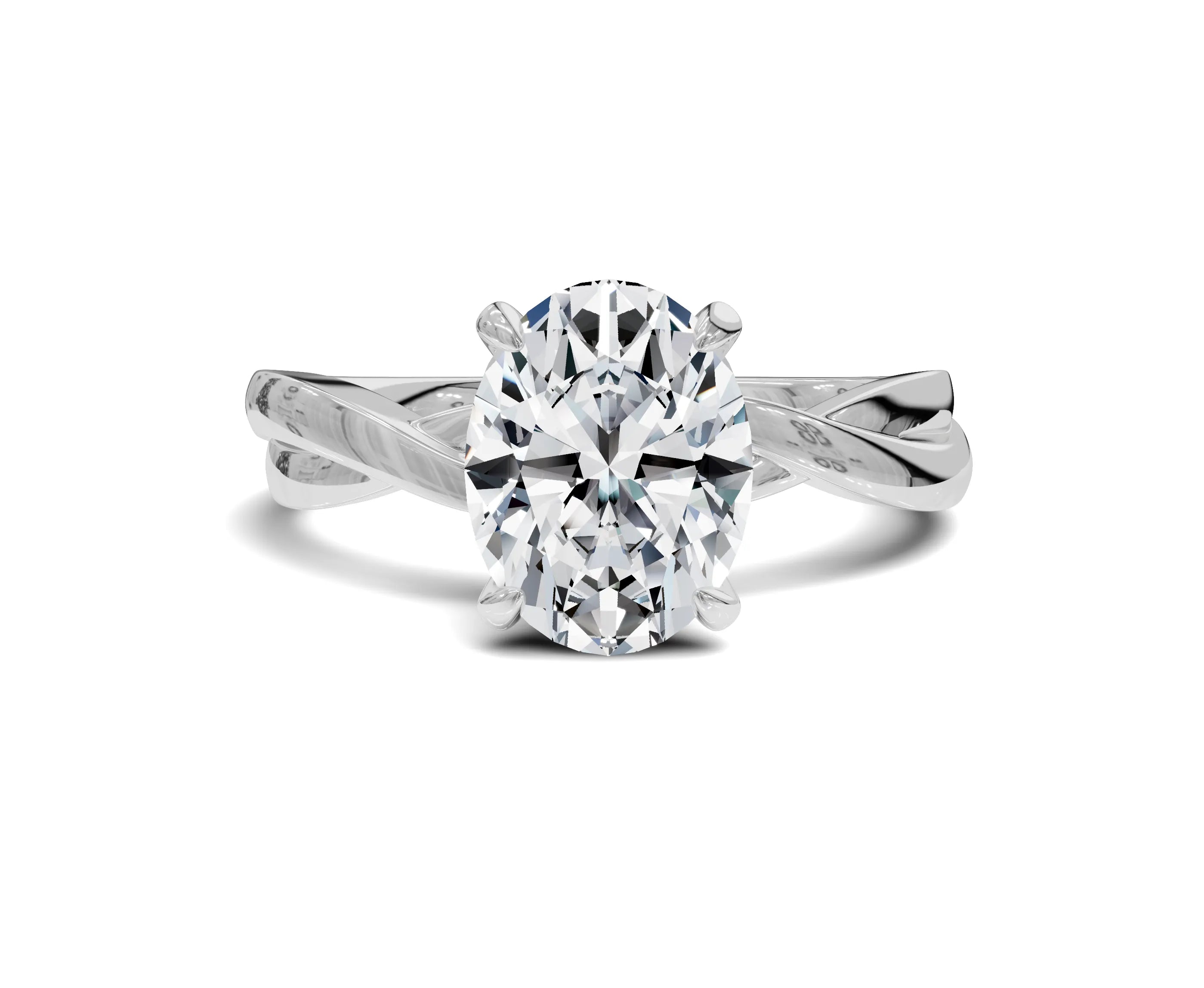 1.5 Ct Oval Diamond Twisted Shank Solitaire Engagement Ring