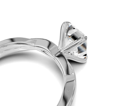 1.5 Ct Emerald Diamond Twisted Shank Solitaire Engagement Ring