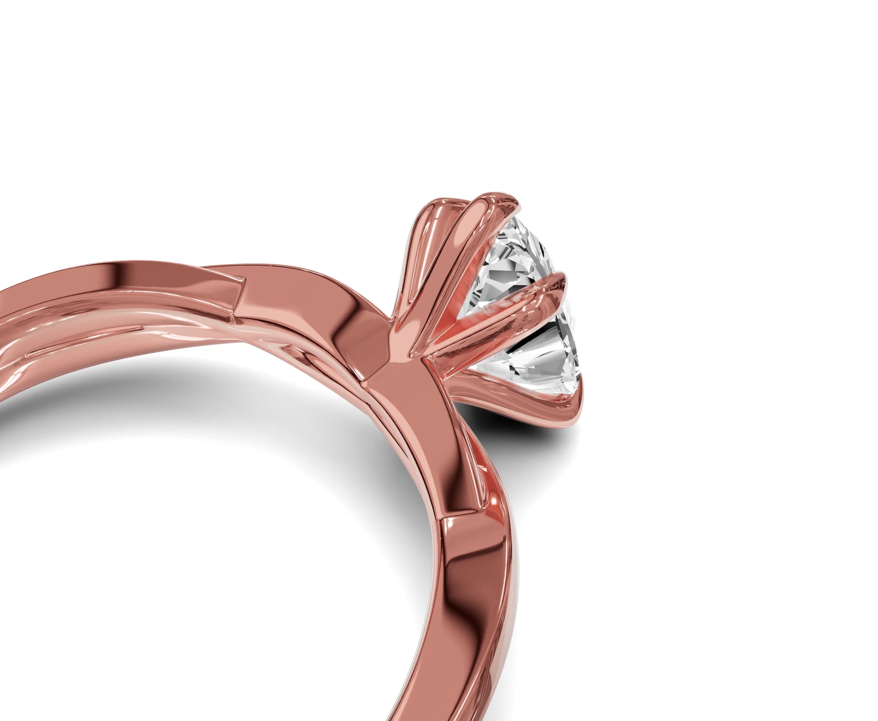 1.5 Ct Pear Diamond Twisted Shank Solitaire Engagement Ring