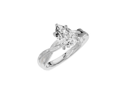 1.5 Ct Pear Diamond Twisted Shank Solitaire Engagement Ring