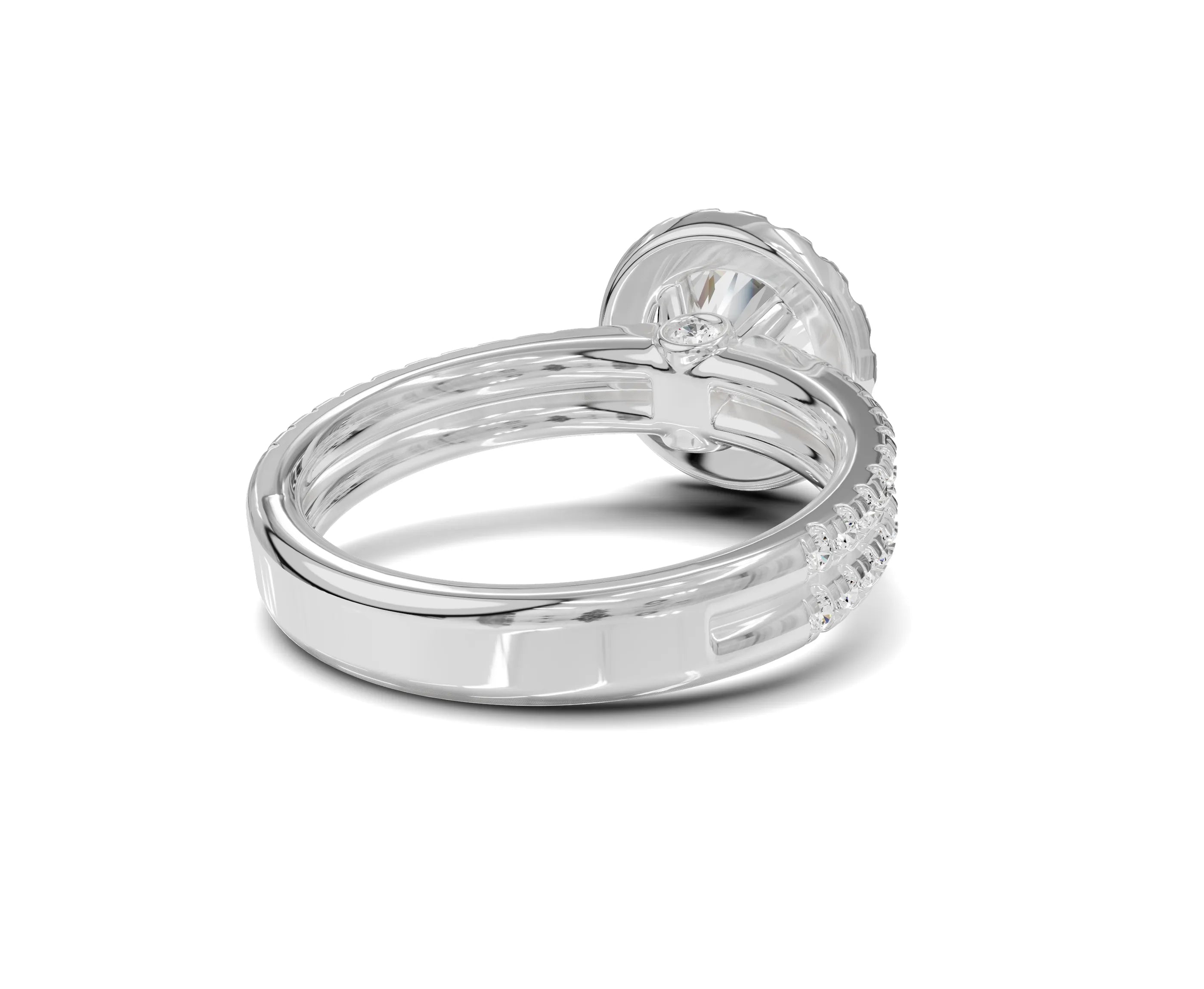2.75 Ct Round Diamond Halo Engagement Ring with Side Stones