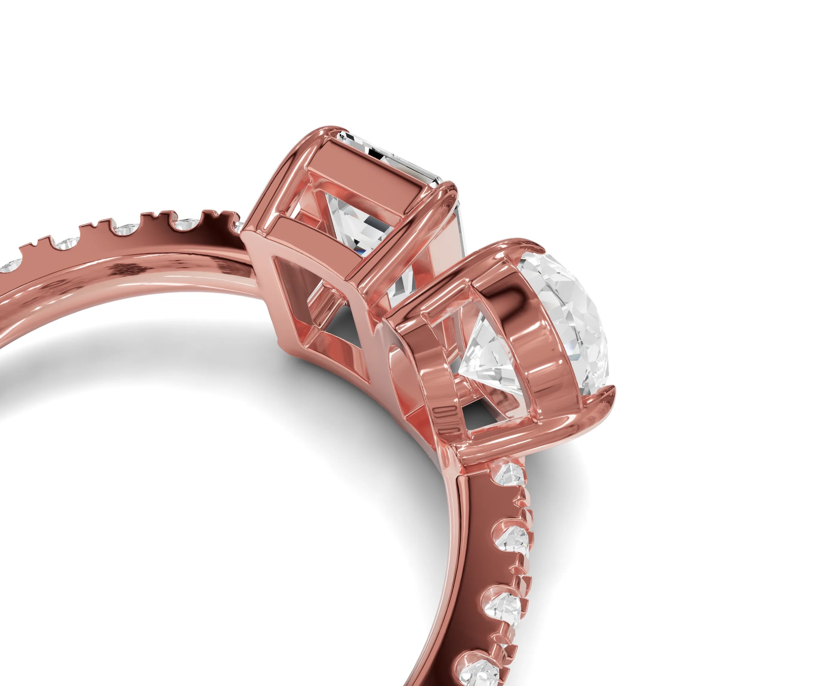 Pear & Emerald Cut Toi Et Moi Engagement Ring | 2.50ct Lab Grown