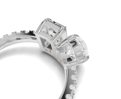 Pear & Emerald Cut Toi Et Moi Engagement Ring | 2.50ct Lab Grown